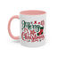 Christmas Mug - Merry Christmas Green & Red Text Star Candy Cane Stocking Snowflake