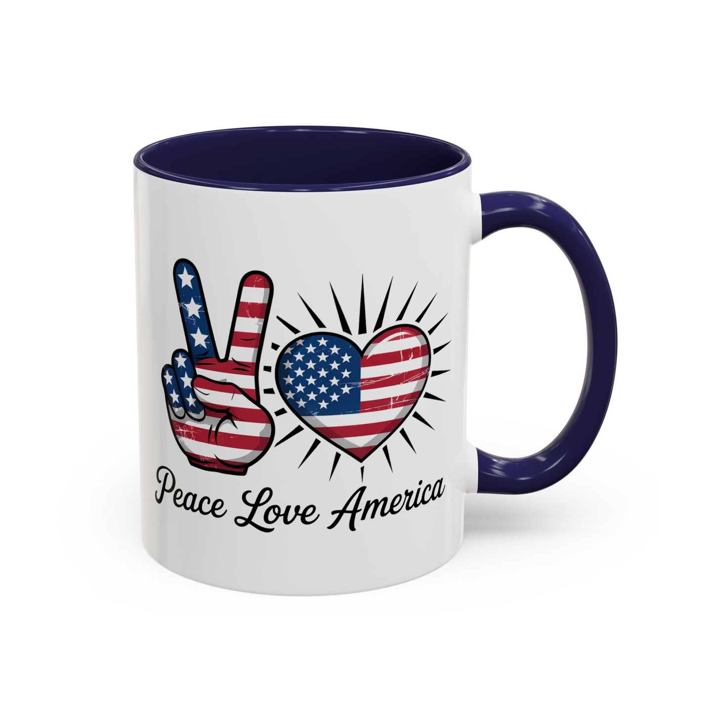 4th of July Mug - Peace Love America