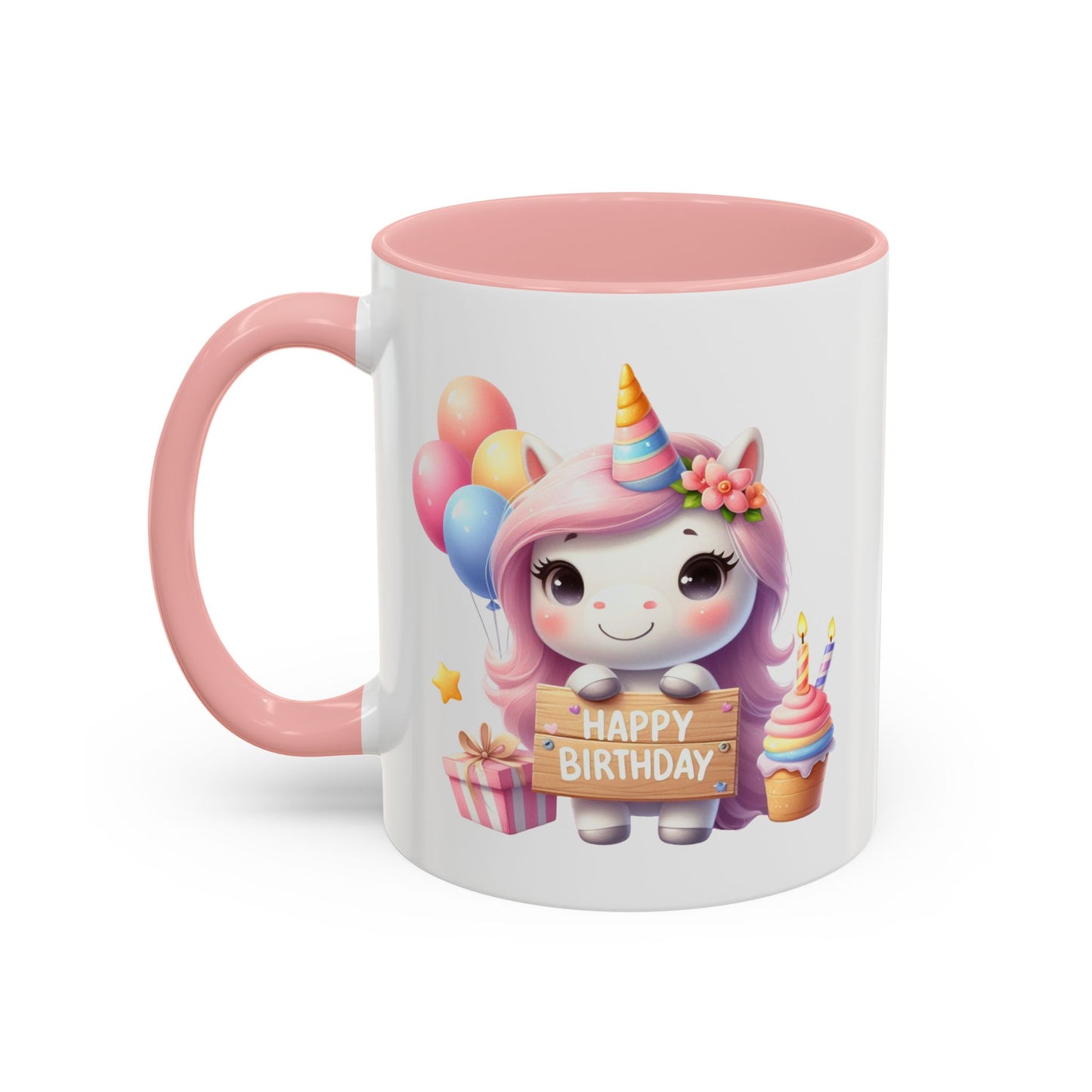 Birthday Mug - Girl Unicorn Happy Birthday Sign 2