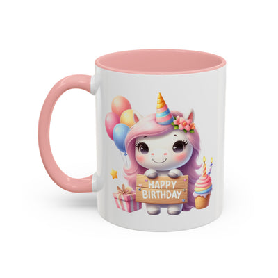 Birthday Mug - Girl Unicorn Happy Birthday Sign 2