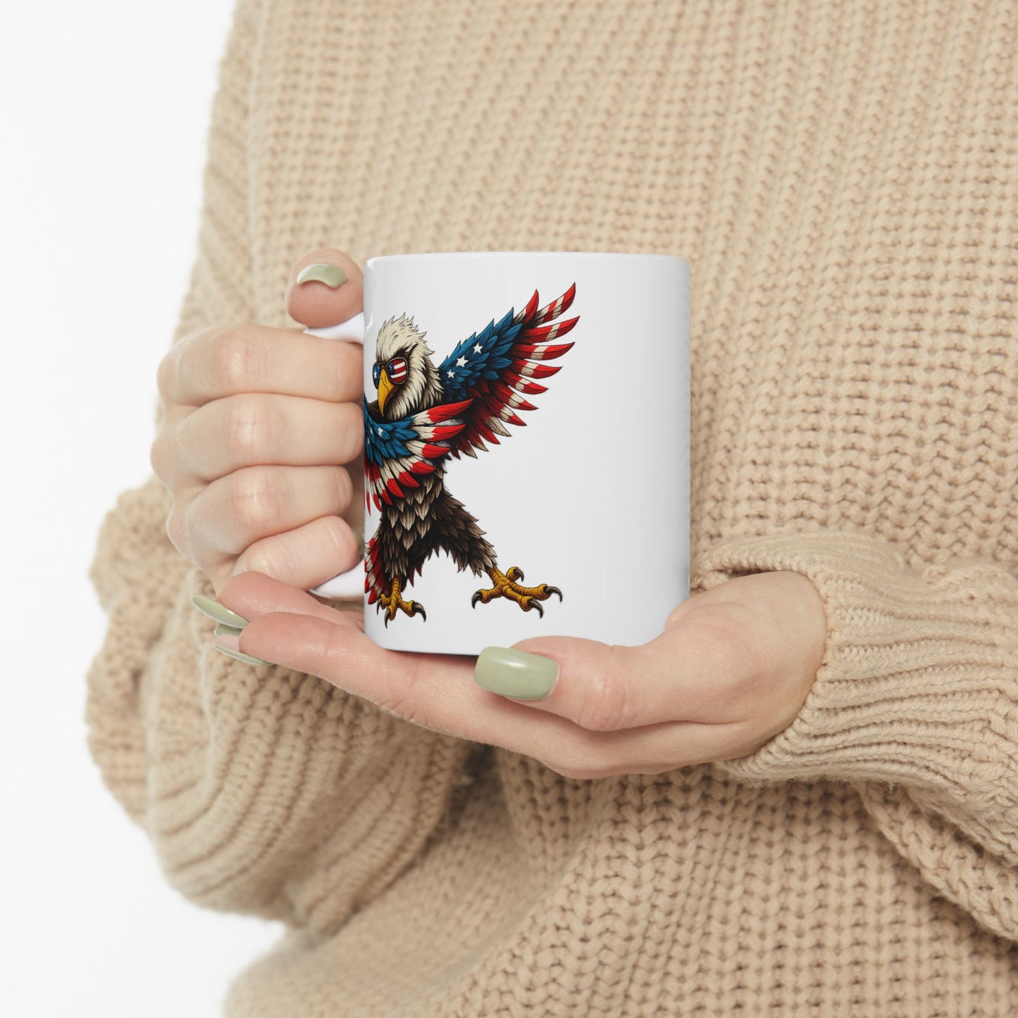 4th of July Mug - Patriotic Bald Eagle American Flag