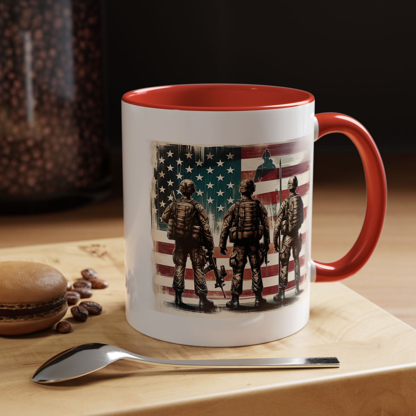 4th of July Mug - Soldiers American Flag
