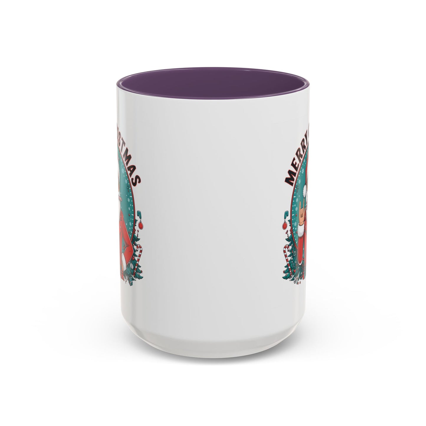 Christmas Mug - Merry Christmas Black & Red Text Cool Santa