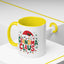 Christmas Mug - Grandma Claus Green Yellow & Red Text Hat Lights Stars