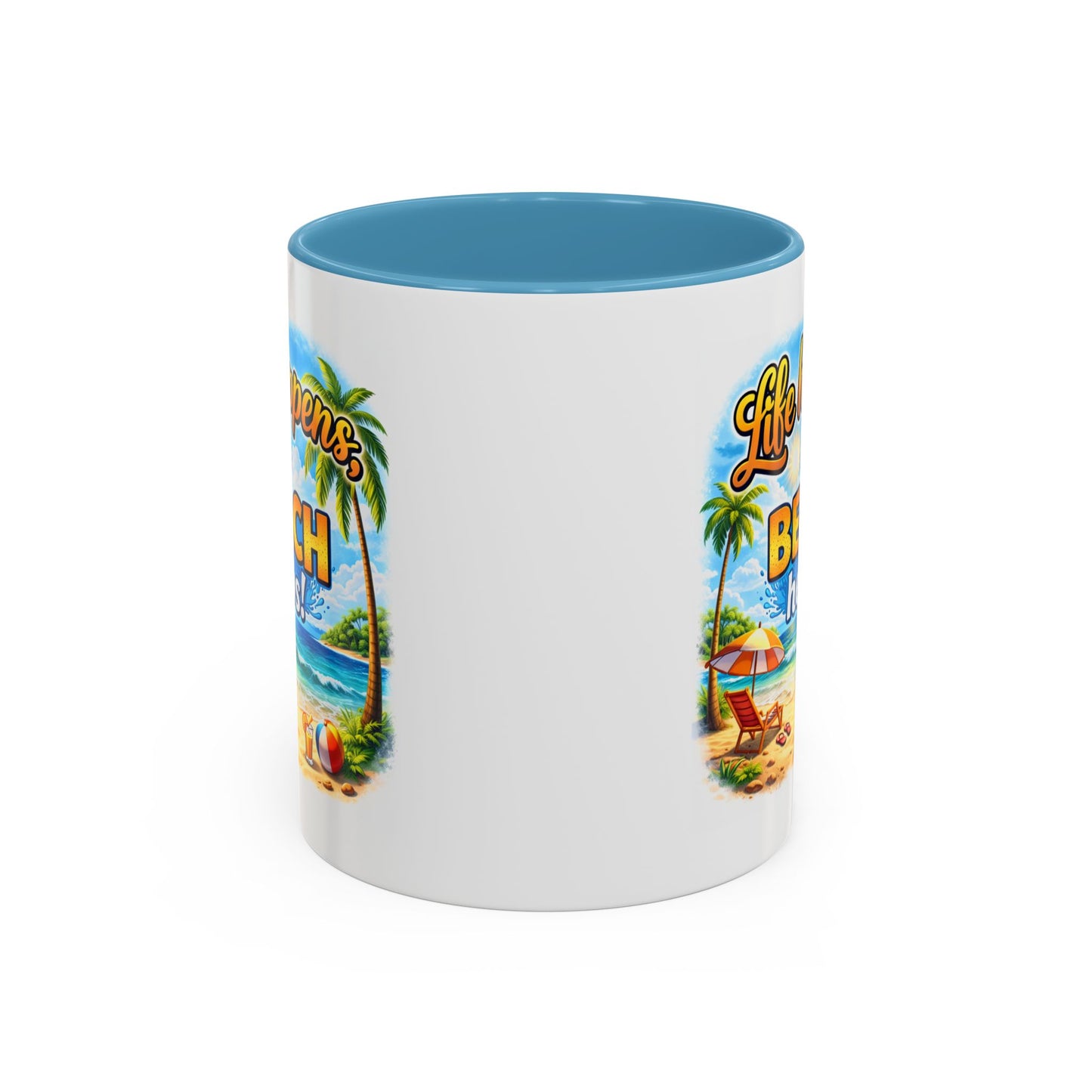 Humor Mug - Life Happens the beach Helps