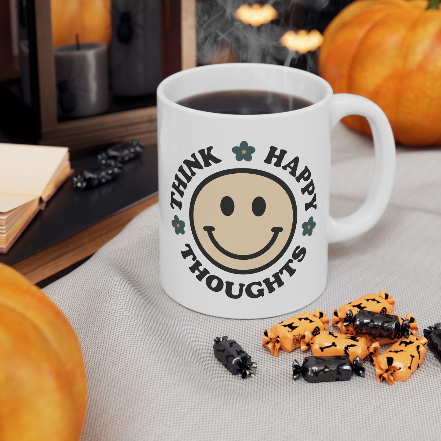 Wellness Mug - Think Happy Thoughts Smiley Face