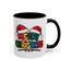 Christmas Mug - Merry Christmas Red Yellow & Blue Text Red Hats