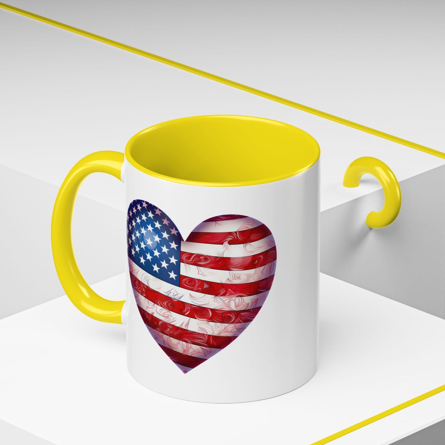 4th of July Mug - Heart American Flag
