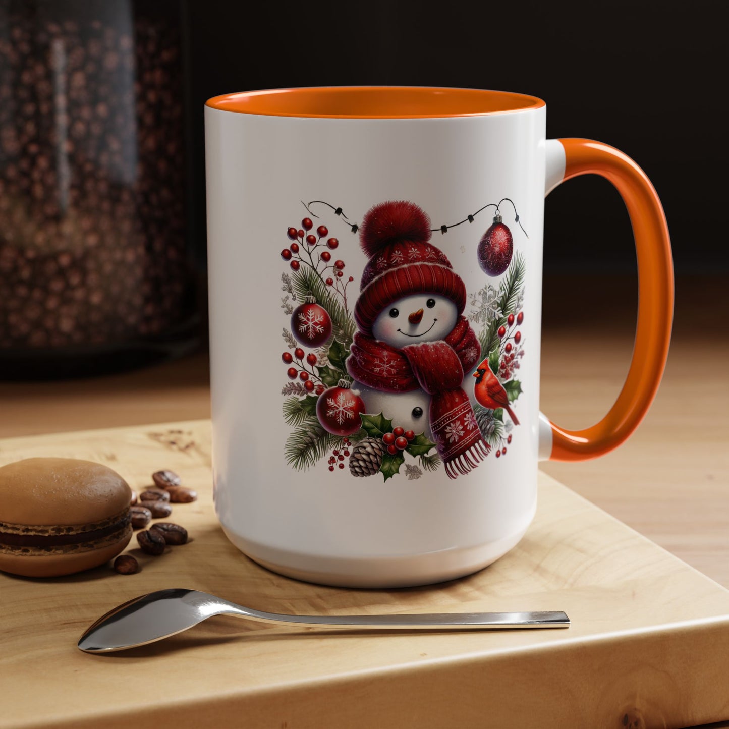 Christmas Mug - Burgundy Snowman