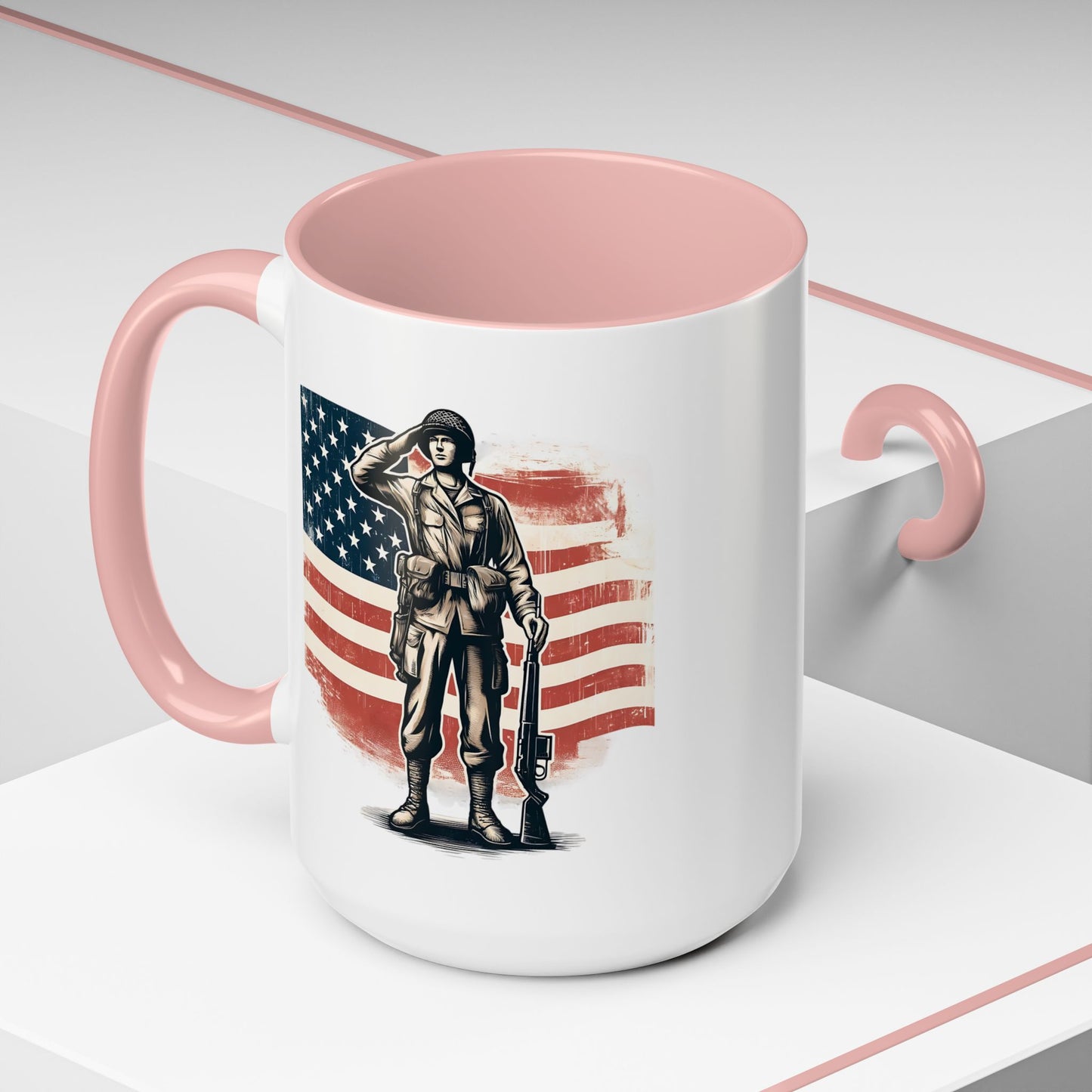 4th of July Mug - American Soldier Flag