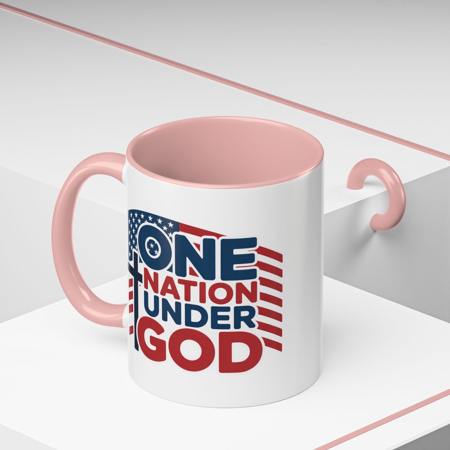Religious Mug - One Nation Flag Cross