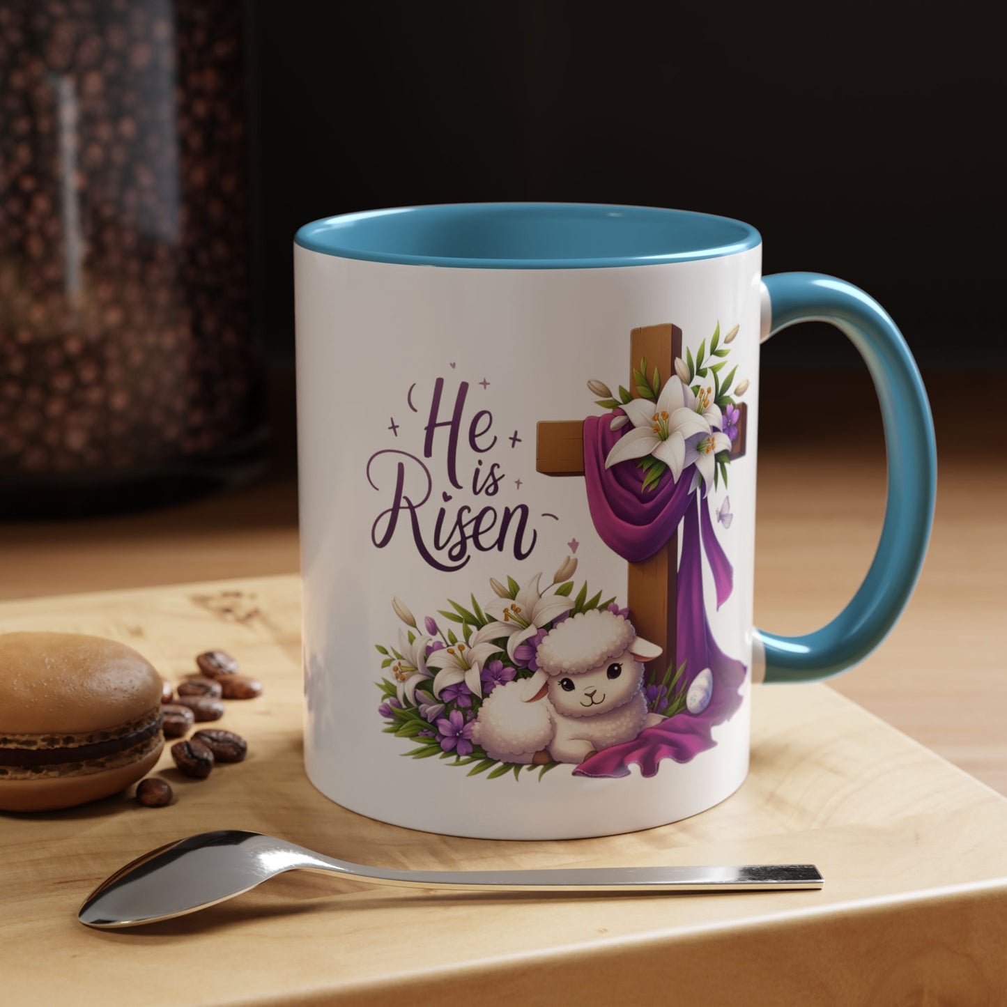 Easter Mug - He Is Risen Cross