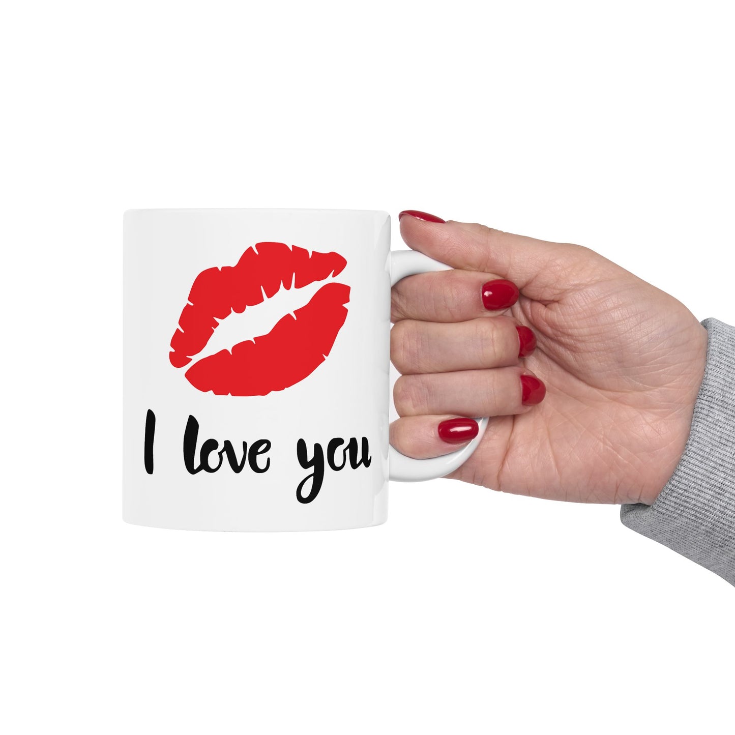 Anniversary Mug - I Love You Red Lips Kiss