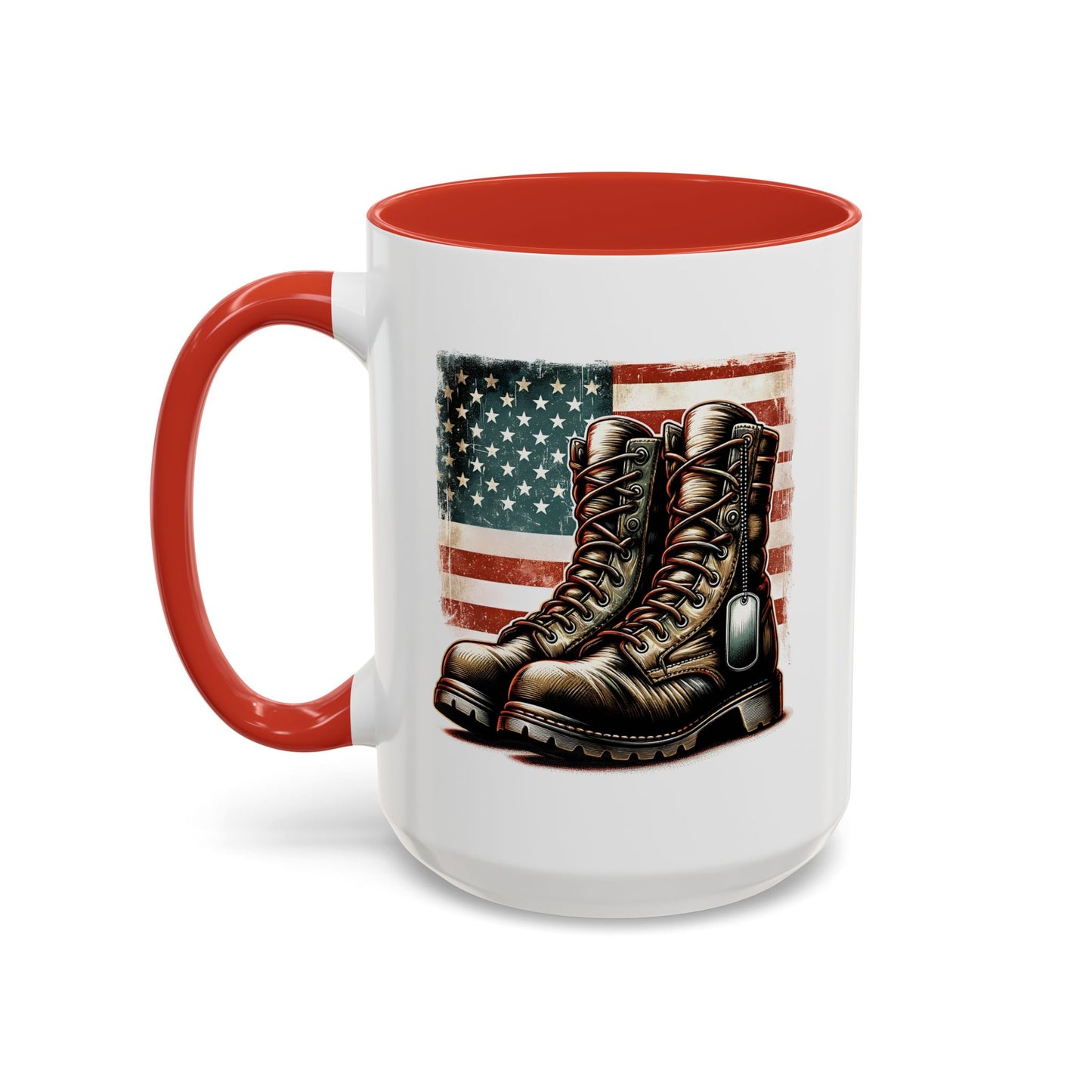 4th of July Mug - Fallen Soldier Boots Flag