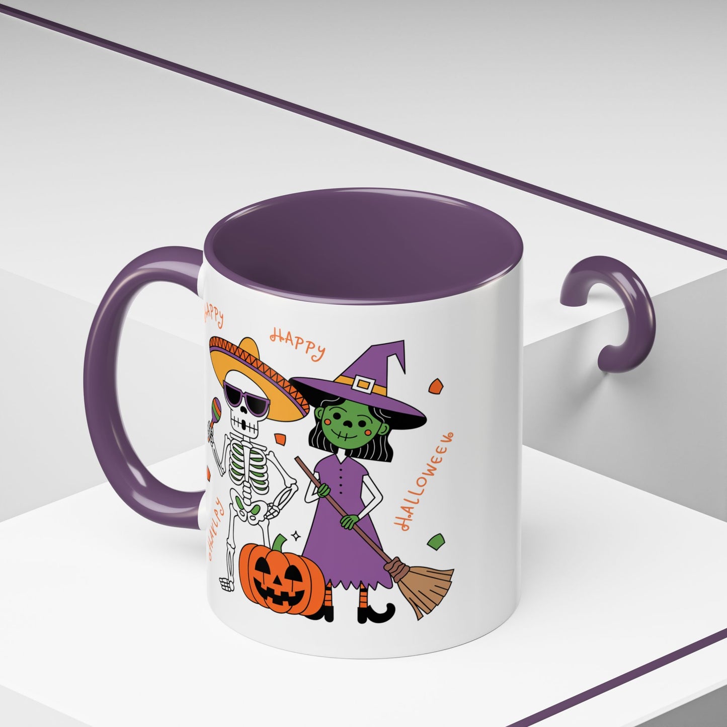 Halloween Mug - Skeleton & Witch