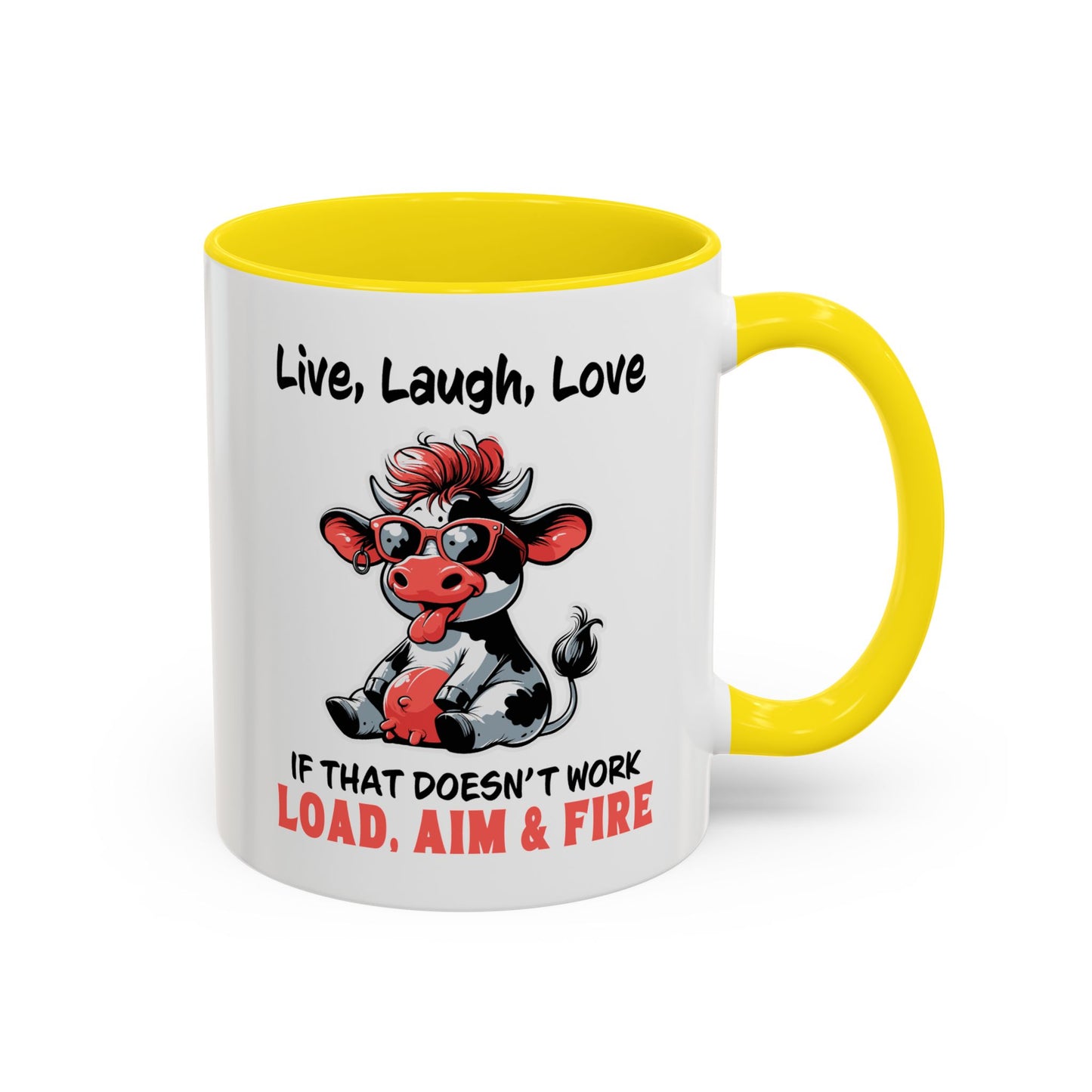 Humor Mug - Live Laugh Love Cow