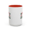 Christmas Mug - Merry Christmas Red & Green Text Heart Arrow Trees
