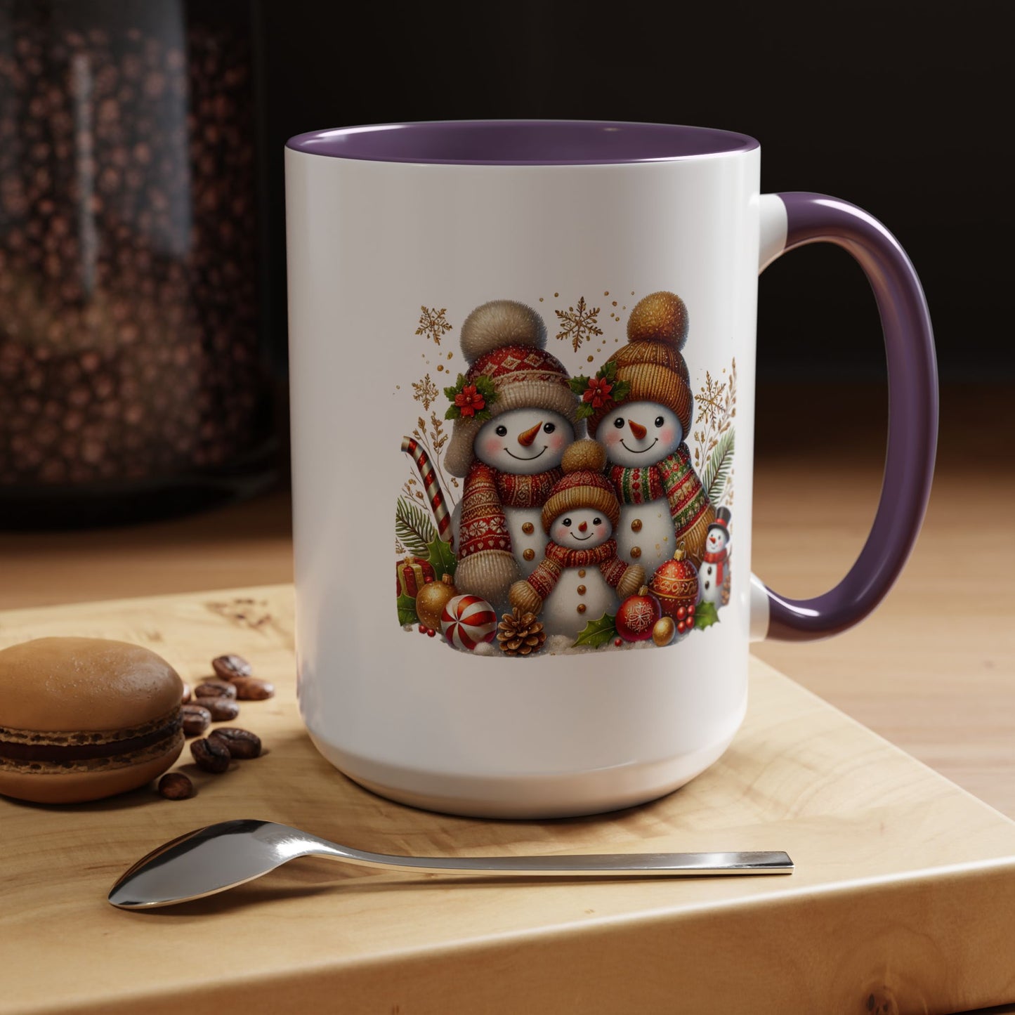 Christmas Mug - Gold Snowman Family