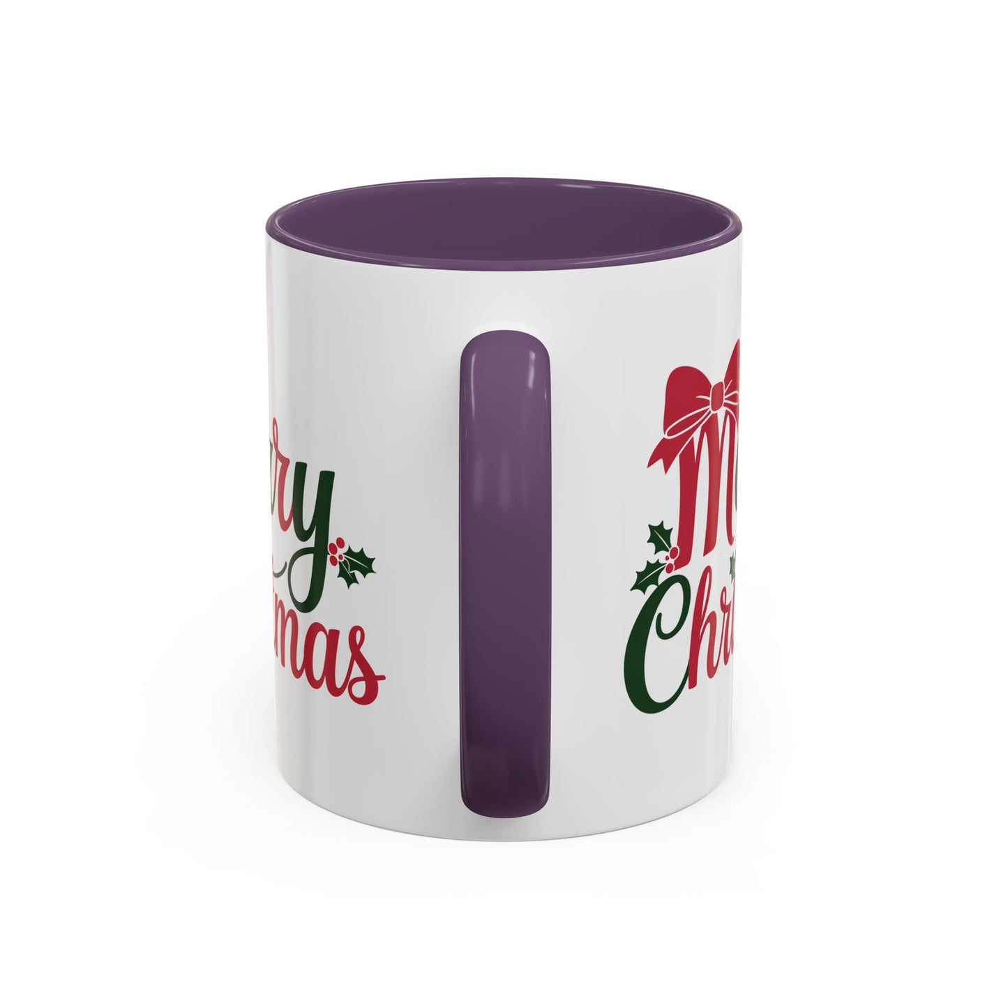 Christmas Mug - Merry Christmas Red & Green Text Bow