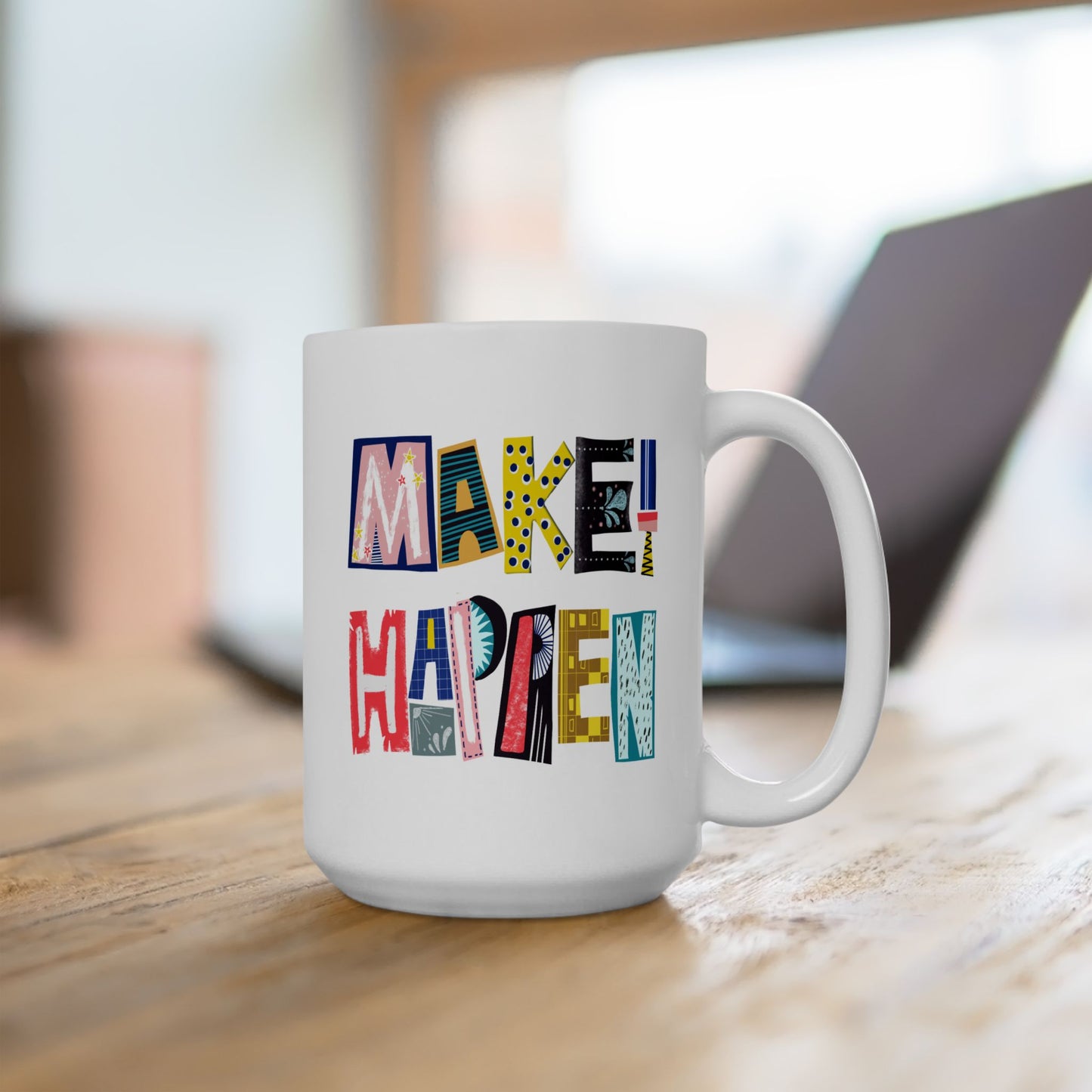 Motivation Mug - Make It Happen Hand letters