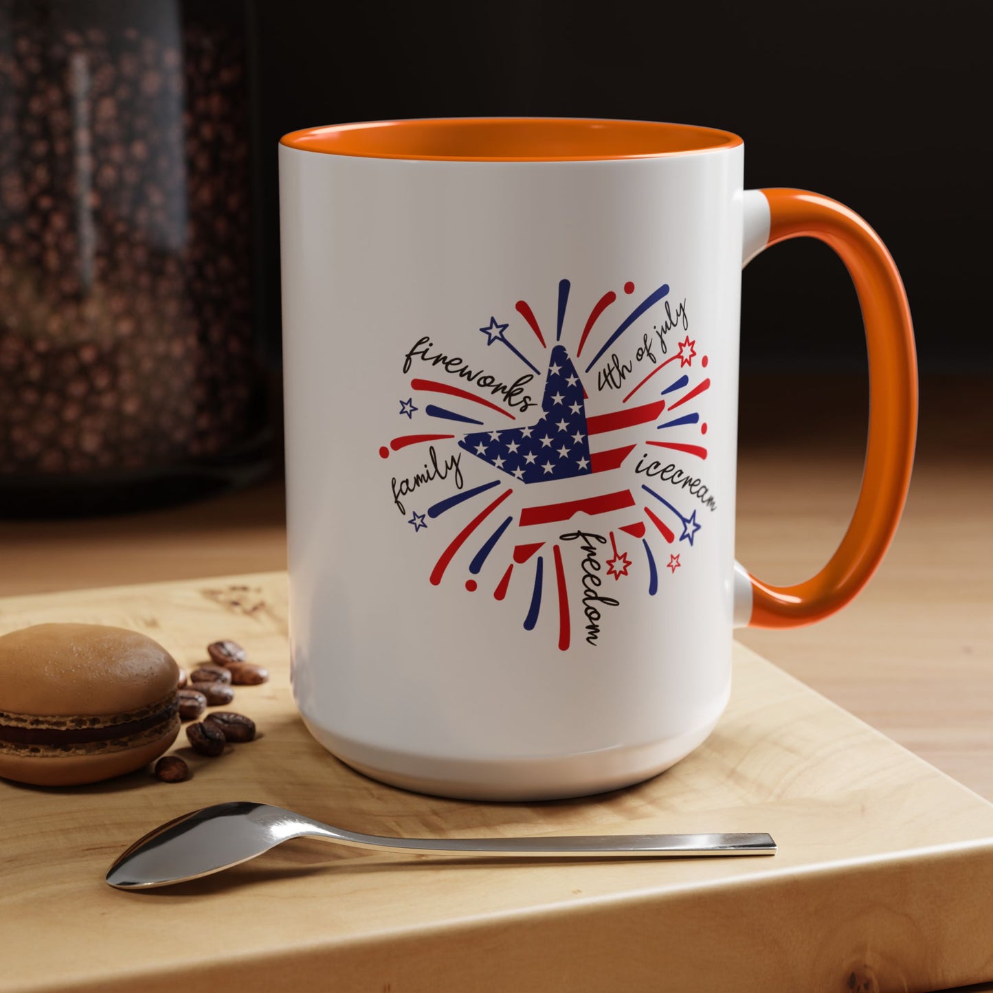 4th of July Mug - Star Flag Fireworks