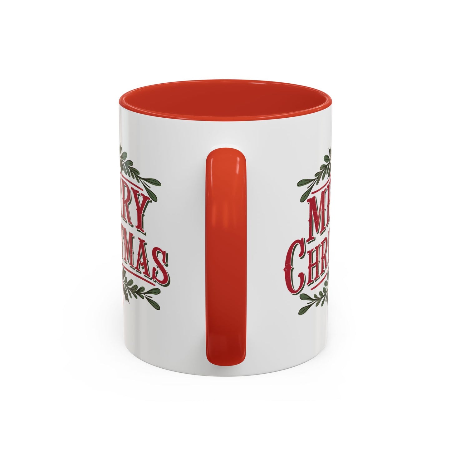 Christmas Mug - Merry Christmas Maroon Text Ornament Decorations