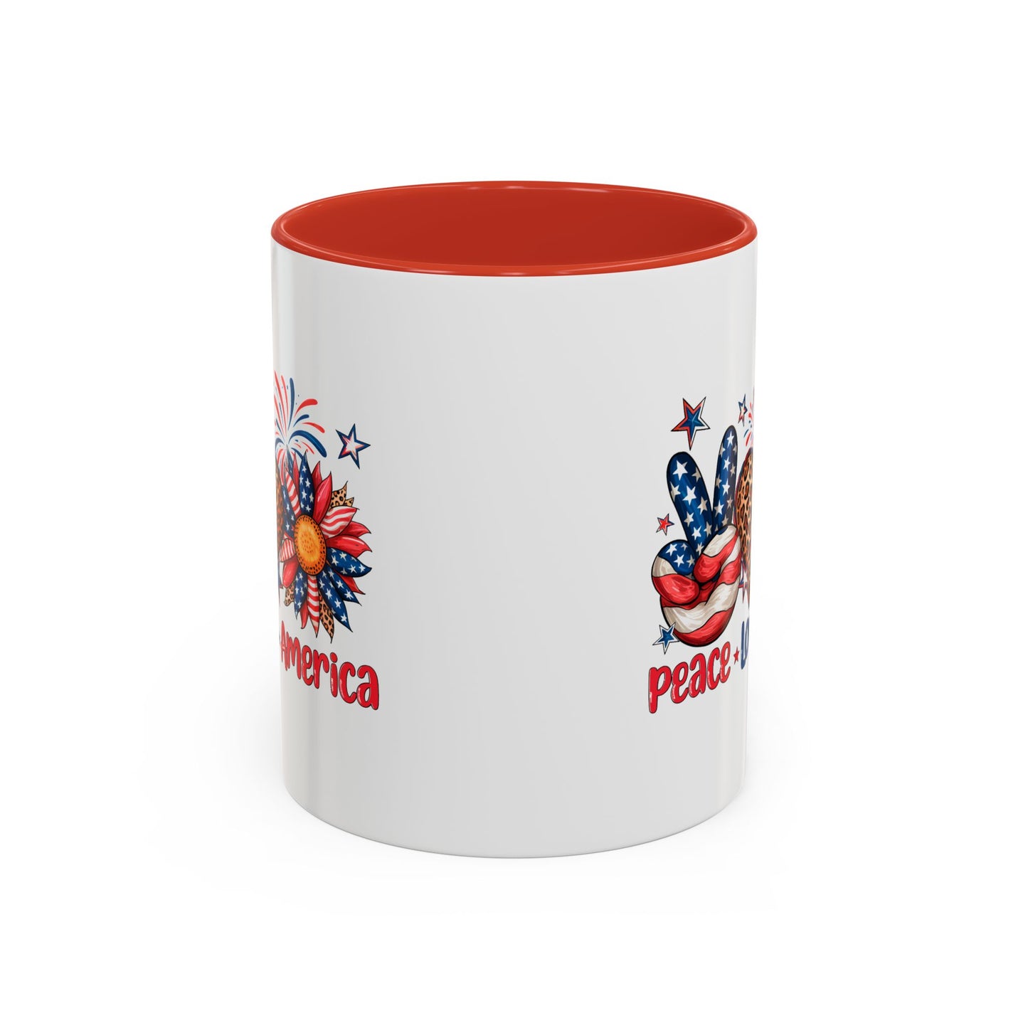 4th of July Mug - Peace Love America
