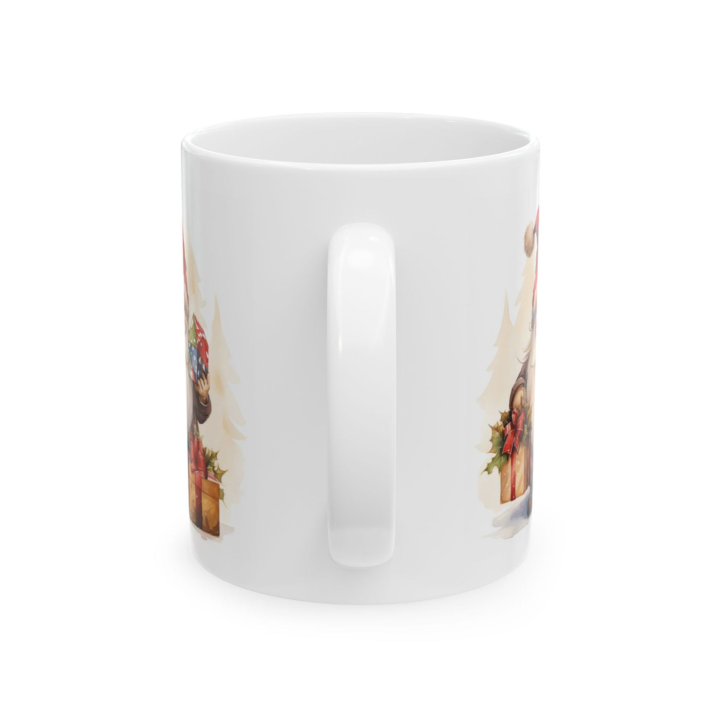 Christmas Mug - Happy Gnome with Presents