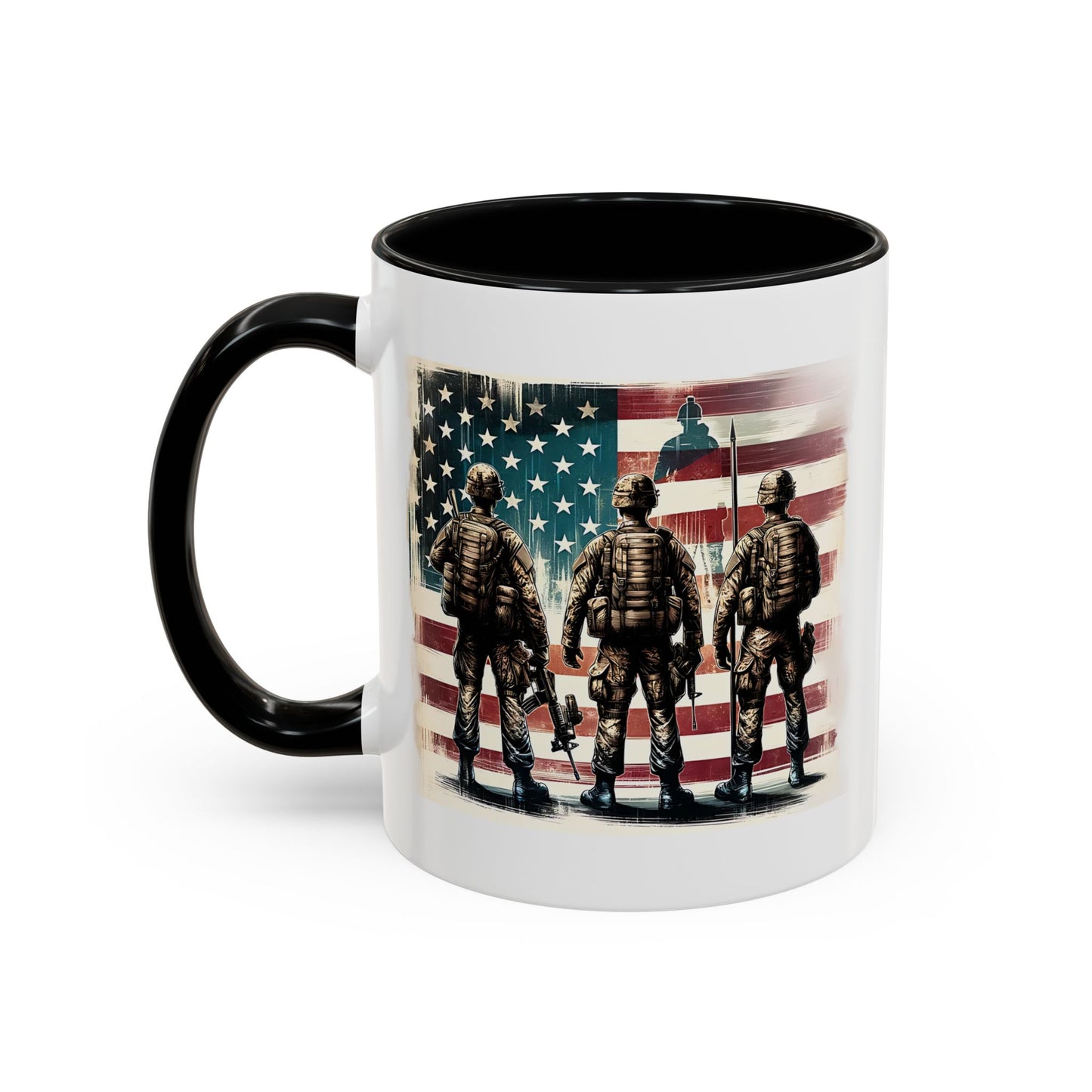 4th of July Mug - Soldiers American Flag
