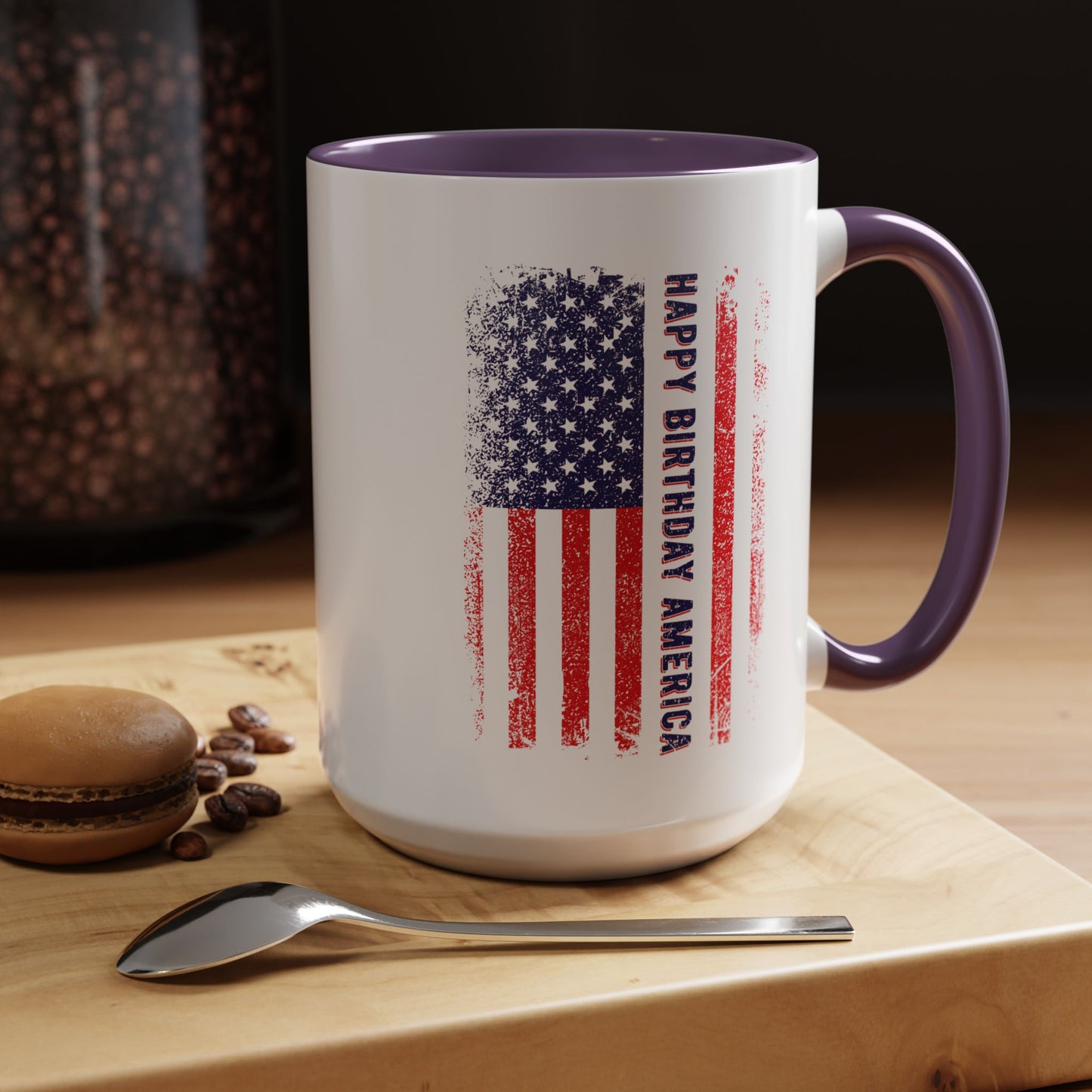 4th of July Mug - Happy Birthday America Flag