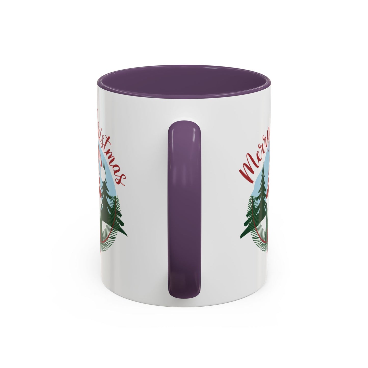 Christmas Mug - Merry Christmas Red Text Gnome Bow Tree
