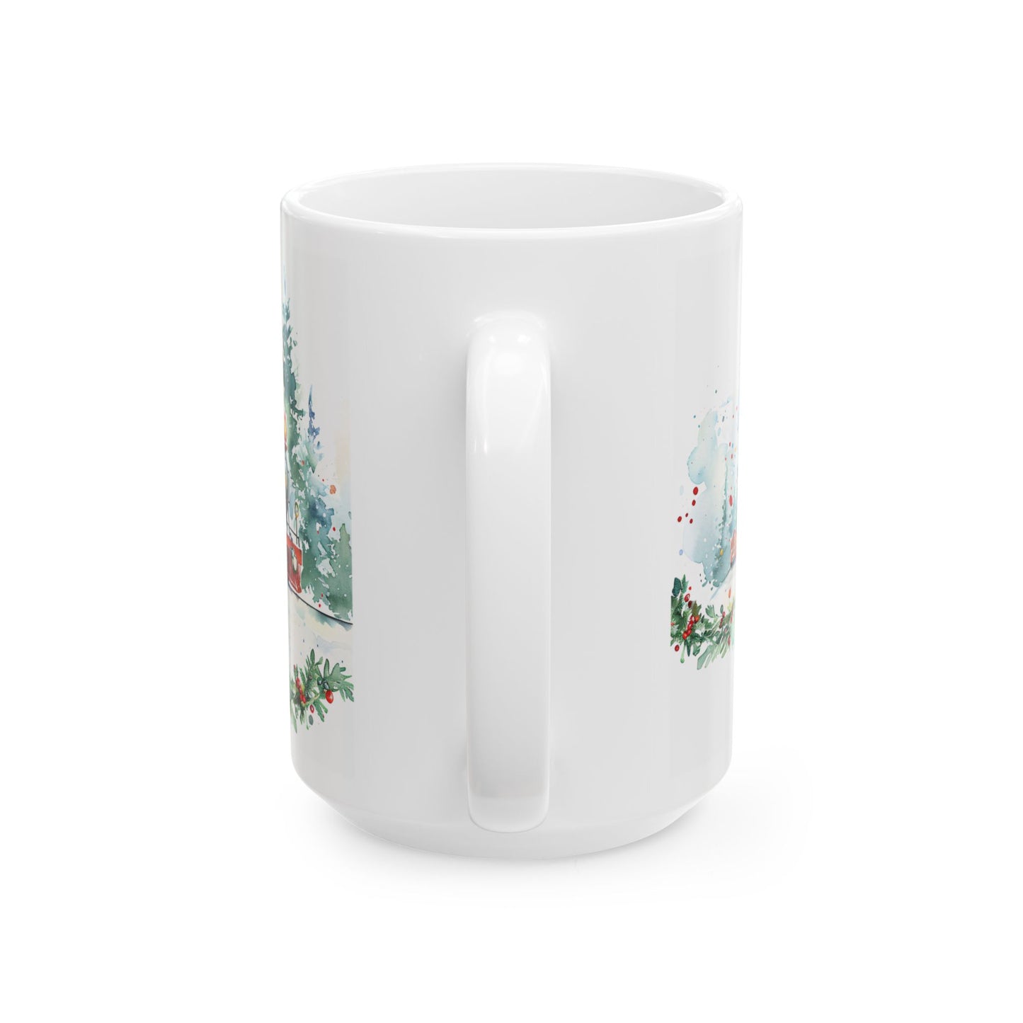 Christmas Mug - Snowy Landscape Train Wrap 9