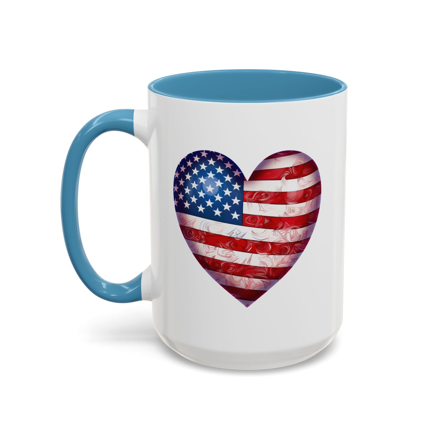 4th of July Mug - Heart American Flag