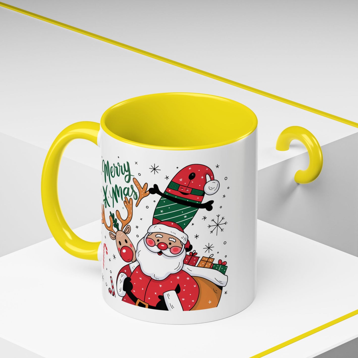 Christmas Mug - Merry Xmas Santa Reindeer