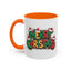 Christmas Mug - Merry Christmas Green Yellow & Red Text Hats