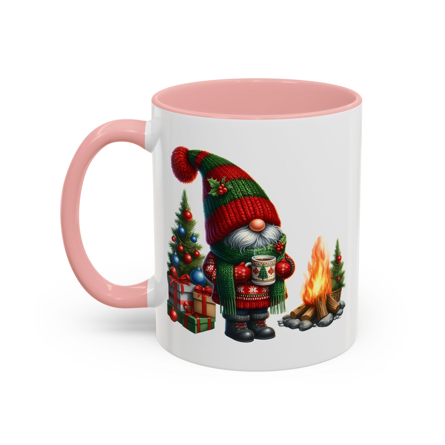 Christmas Mug - Gnome Presents and Fire