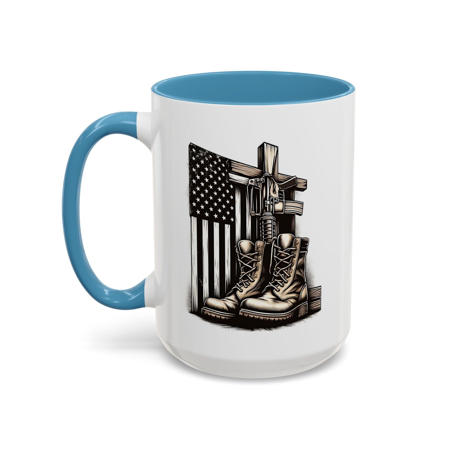 4th of July Mug - Fallen Soldier Boots Flag