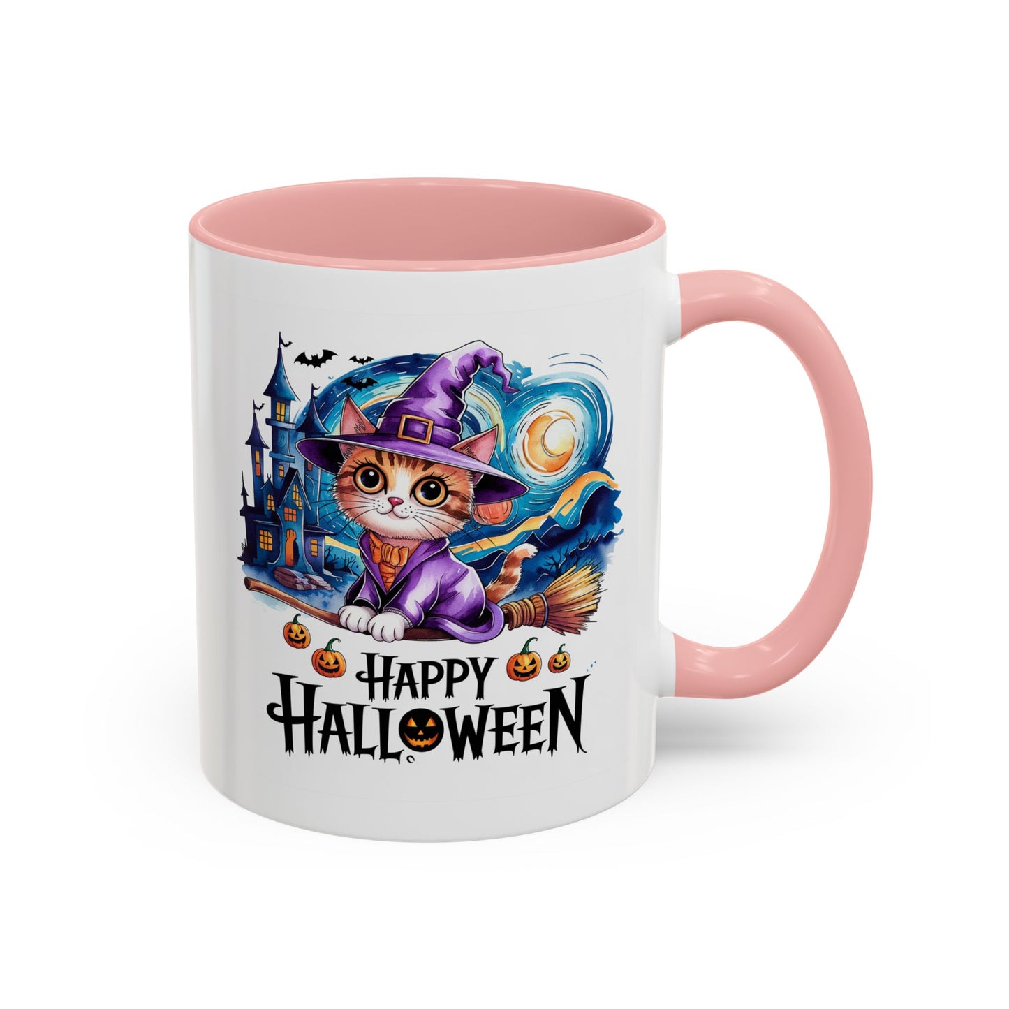 Halloween Mug - Happy Halloween Cat Witch
