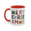 Christmas Mug - Merry Christmas Green Red & Gold Patterned Text