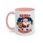 Christmas Mug - Happy Holidays Red & White Text Santa Snowman