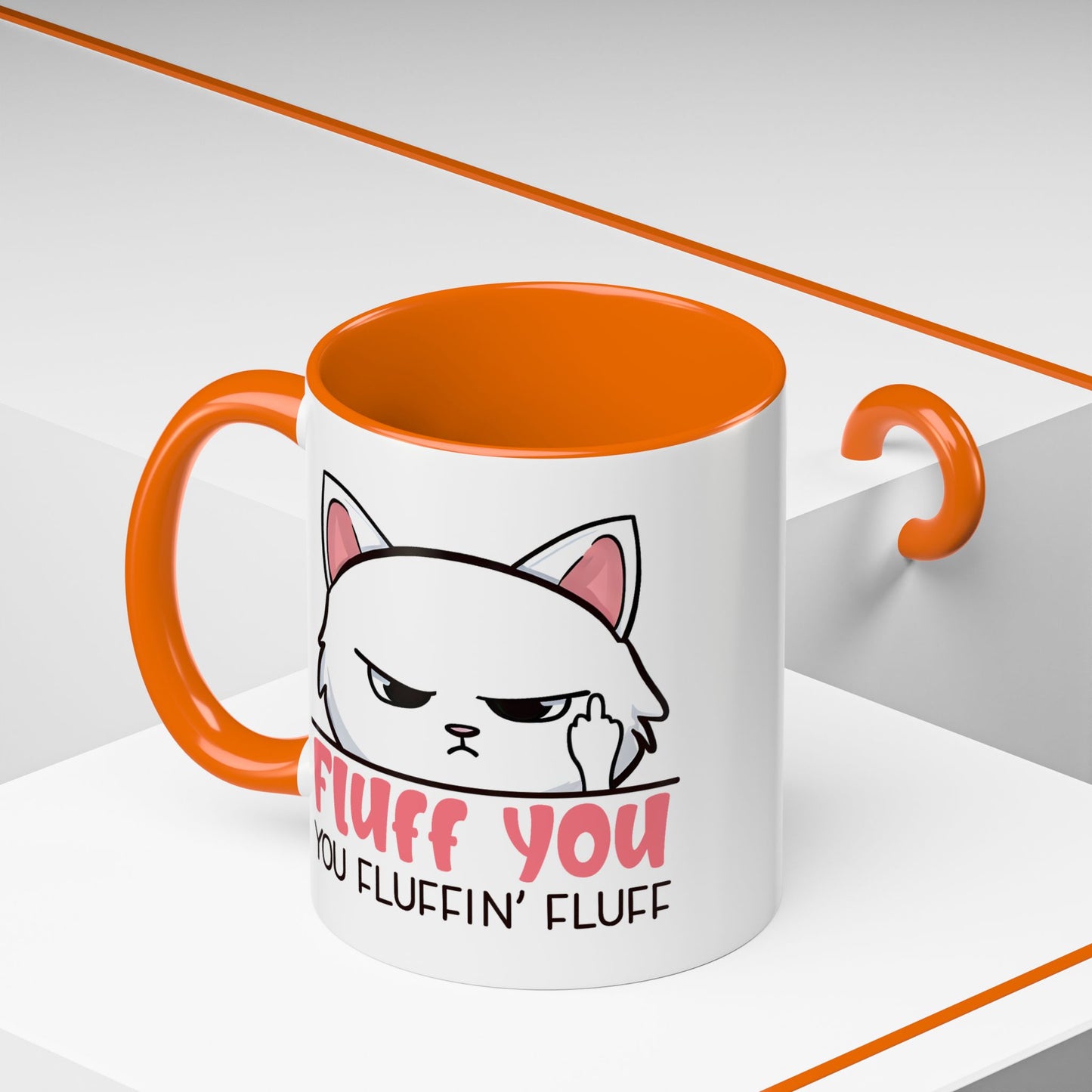 Adult Mug - Fluff You White Cat