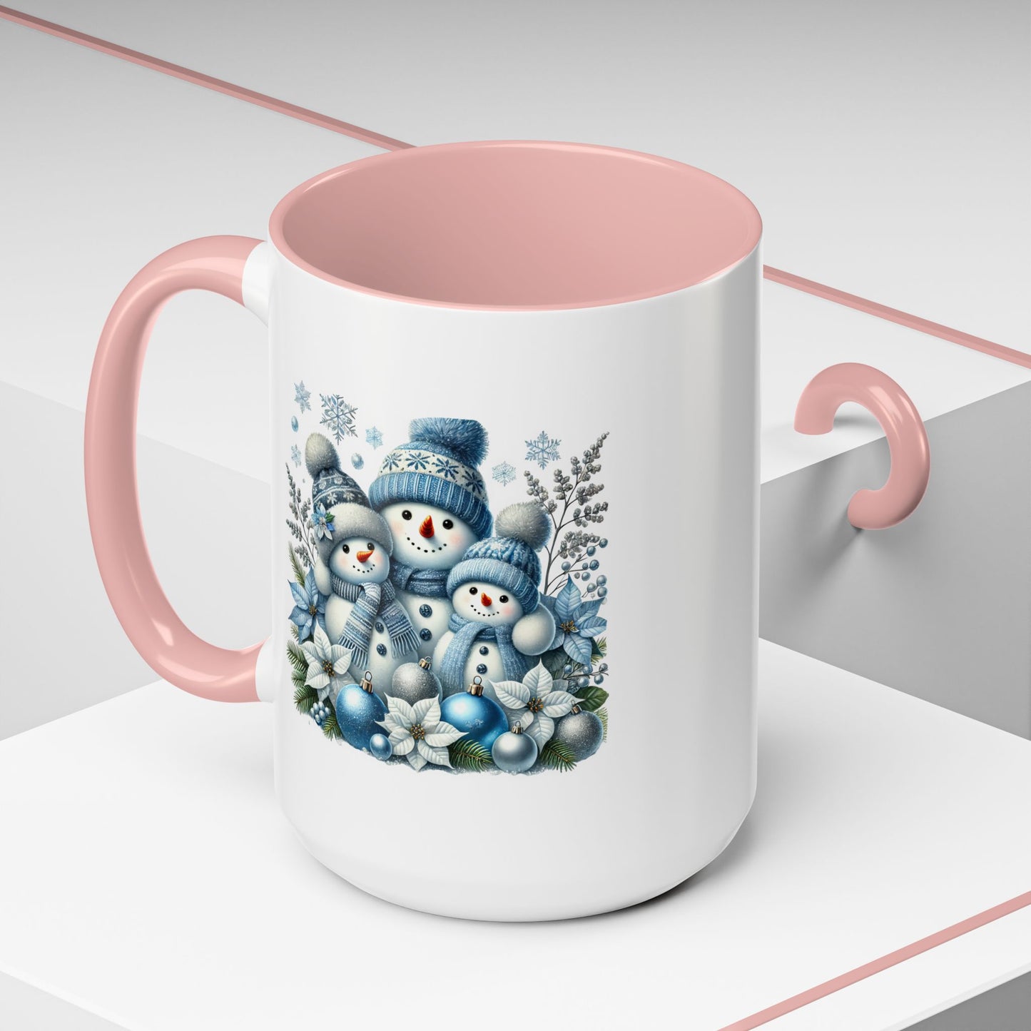 Christmas Mug - Blue Snowman Family