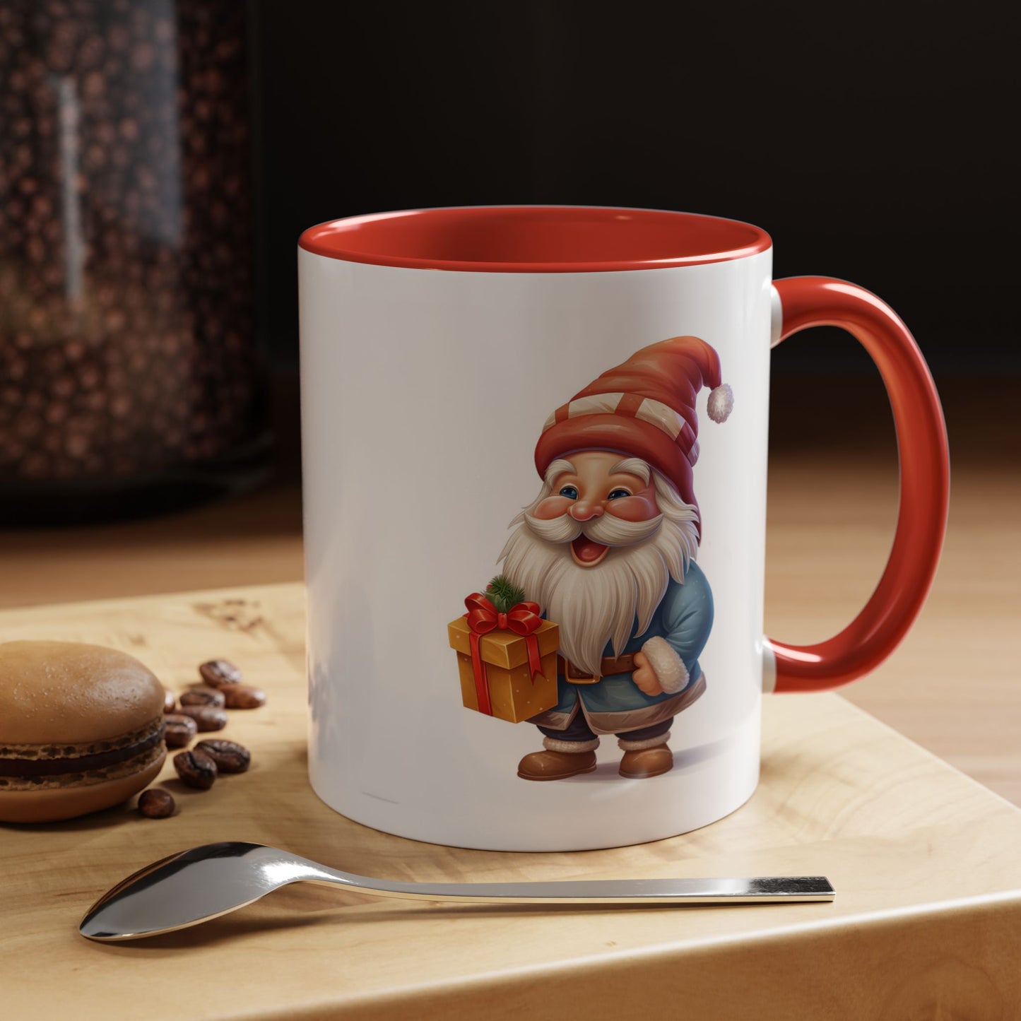 Christmas Mug - Old Gnome with Present