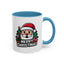 Christmas Mug - Merry Christmas White & Black Text Santa Trees Presents