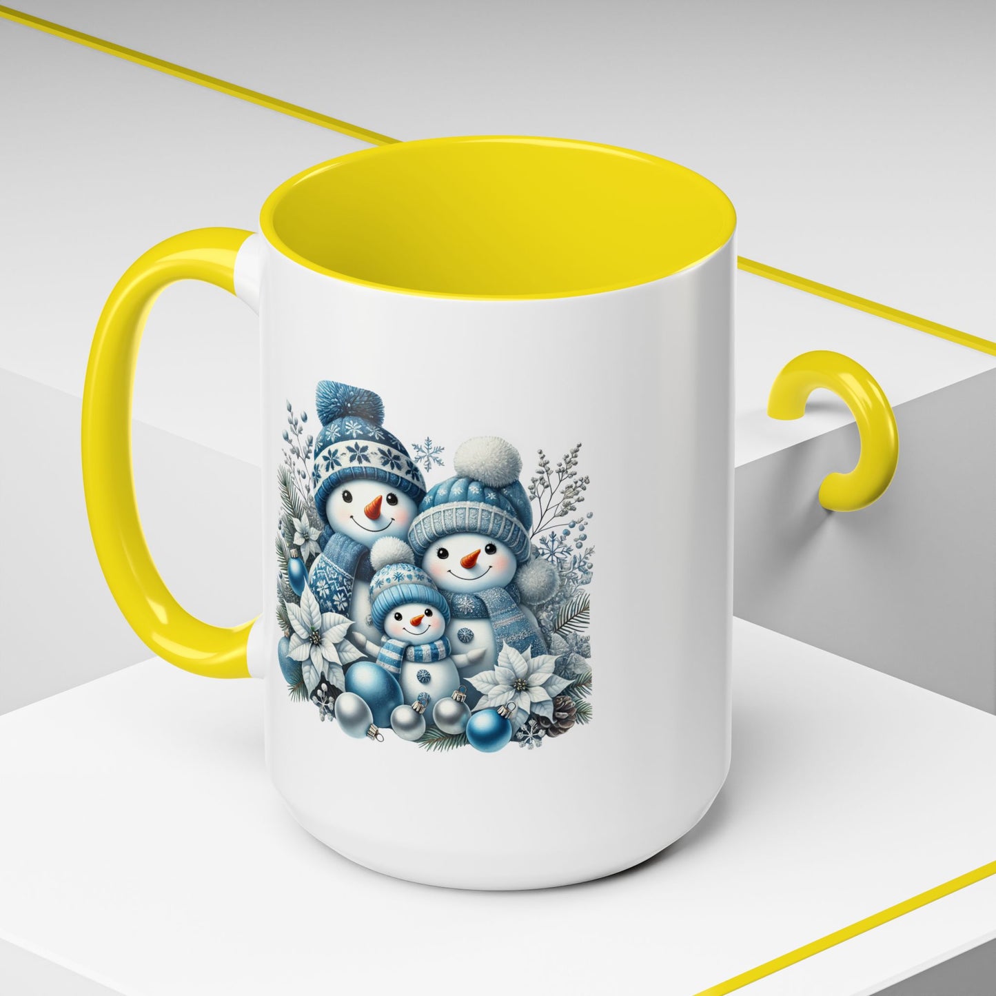 Christmas Mug - Blue Snowman Family