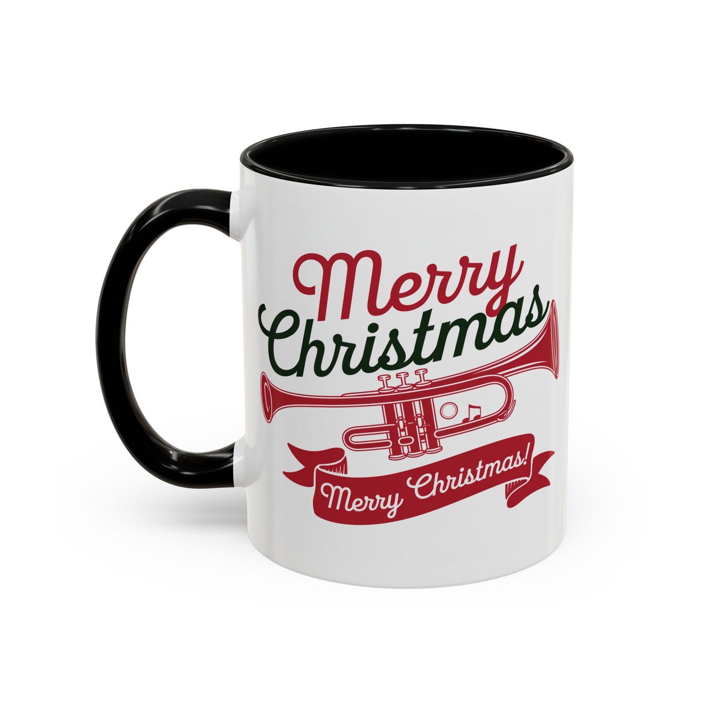 Christmas Mug - Red & Green Text Trumpet