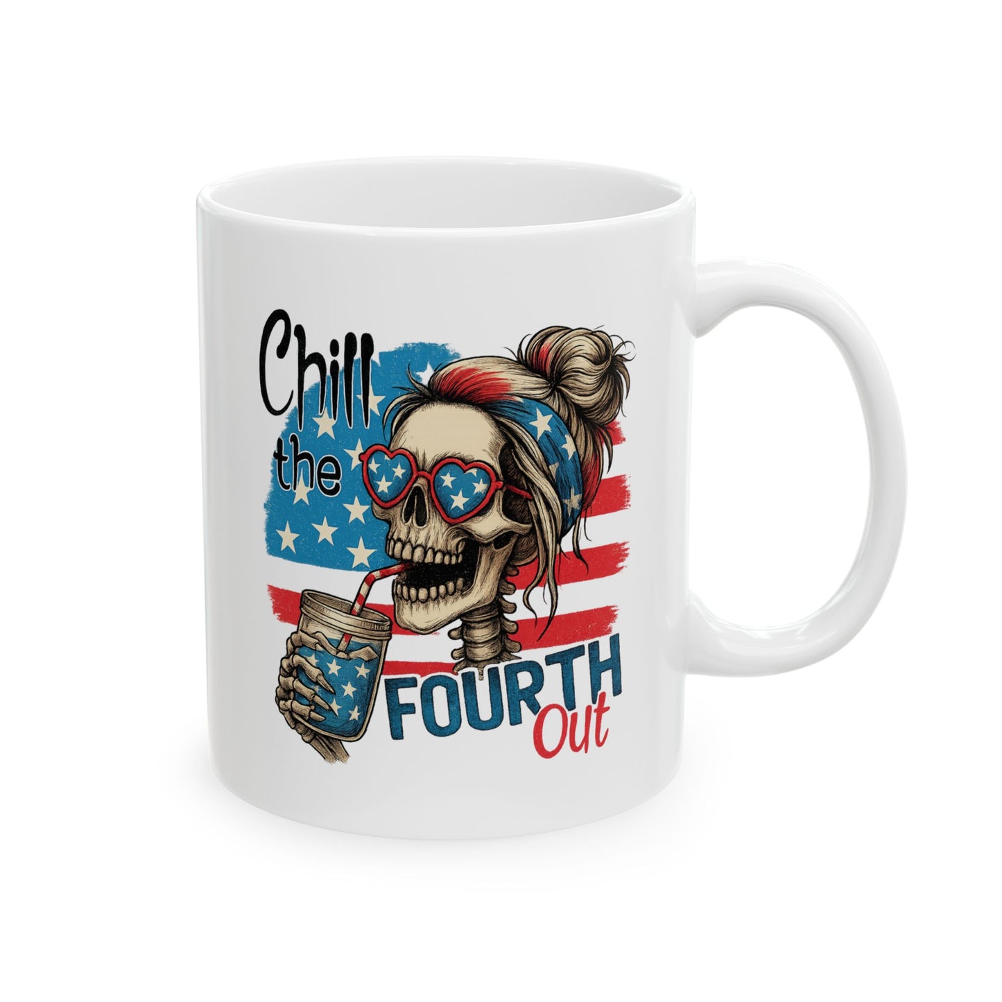4th of July Mug - Chill the Fourth Out Skeleton