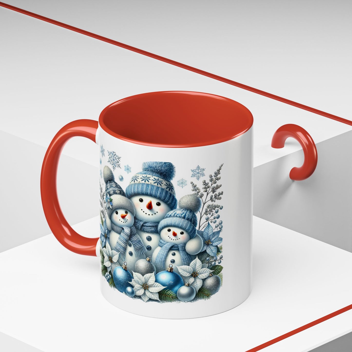 Christmas Mug - Blue Snowman Family