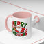 Christmas Mug - Green & Red Text Santa Presents