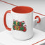 Christmas Mug - Merry Christmas Green Yellow & Red Text Hats